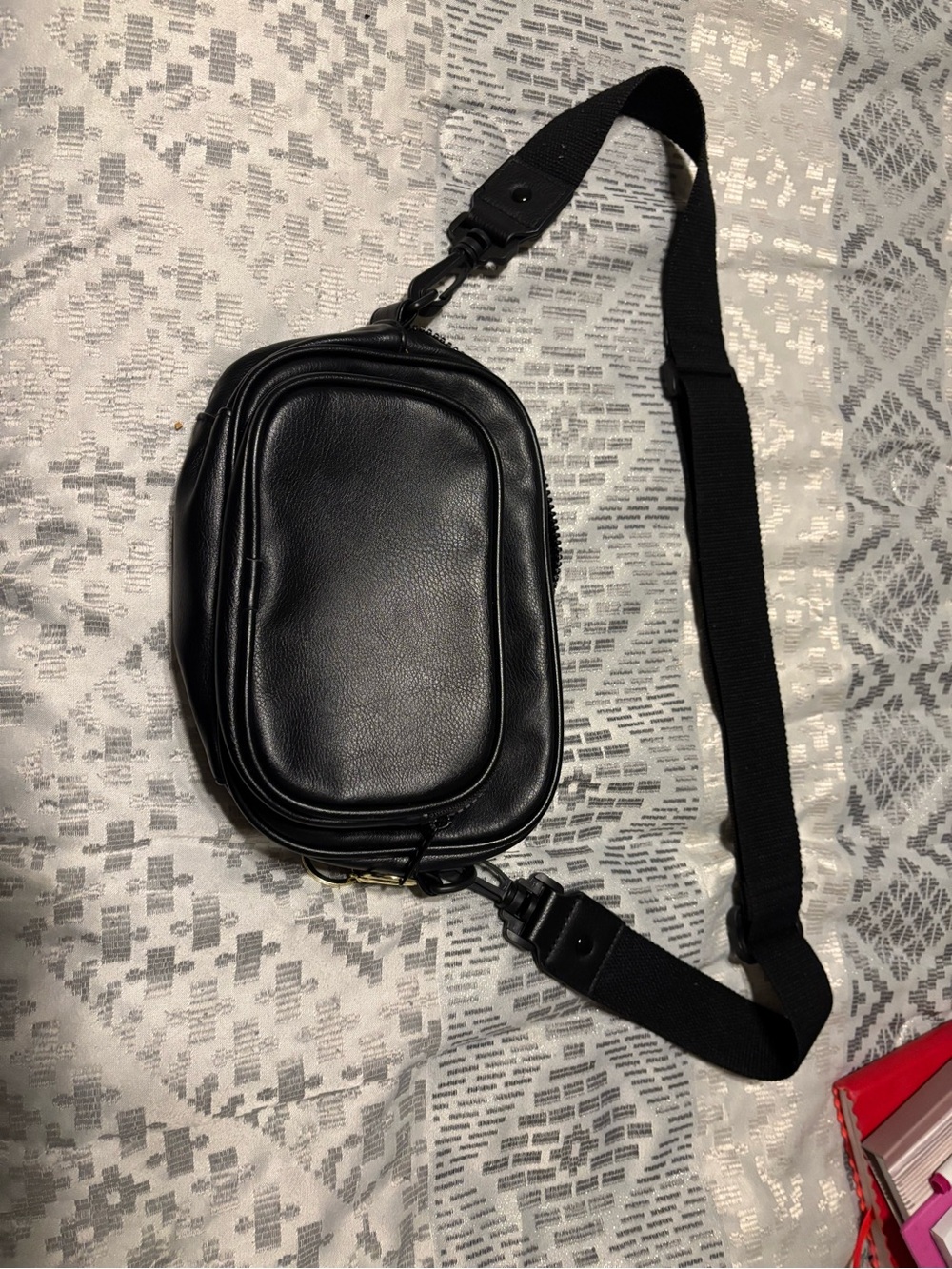 wild fable Black Faux Leather Crossbody Bag